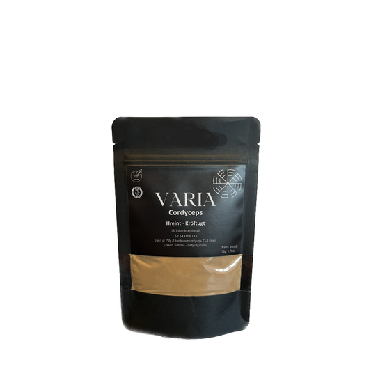 Varia lífrænt Cordyceps duft 50 skammtar