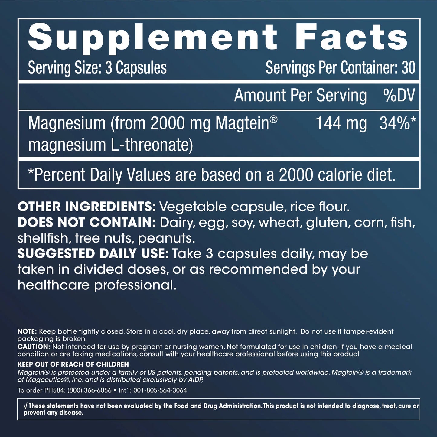 Prohealth Magtein® Magnesium L-Threonate 90 hylki