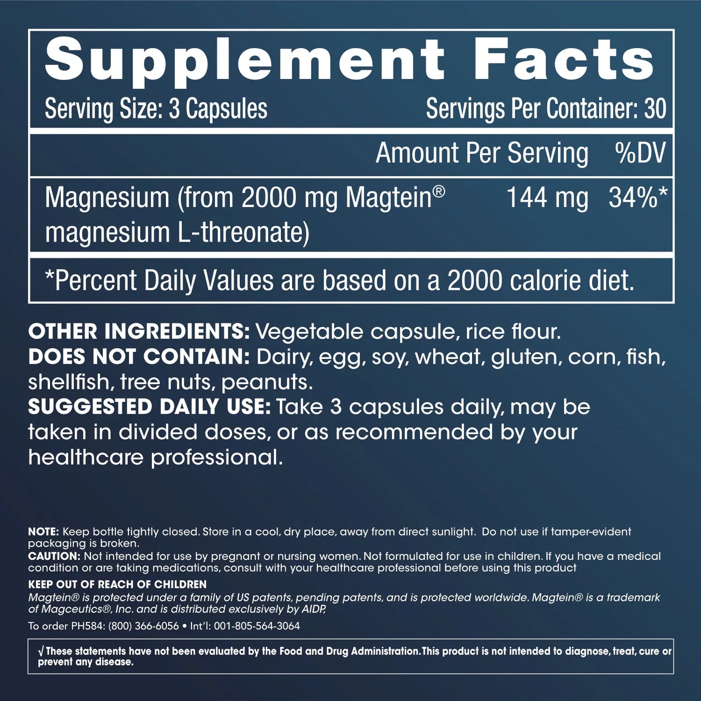 Prohealth Magtein® Magnesium L-Threonate 90 hylki
